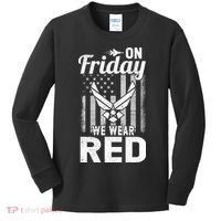 ON FRIDAY WE WEAR RED AIR FORCE AMERICAN FLAG Kids Long Sleeve Shirt thumb 0
