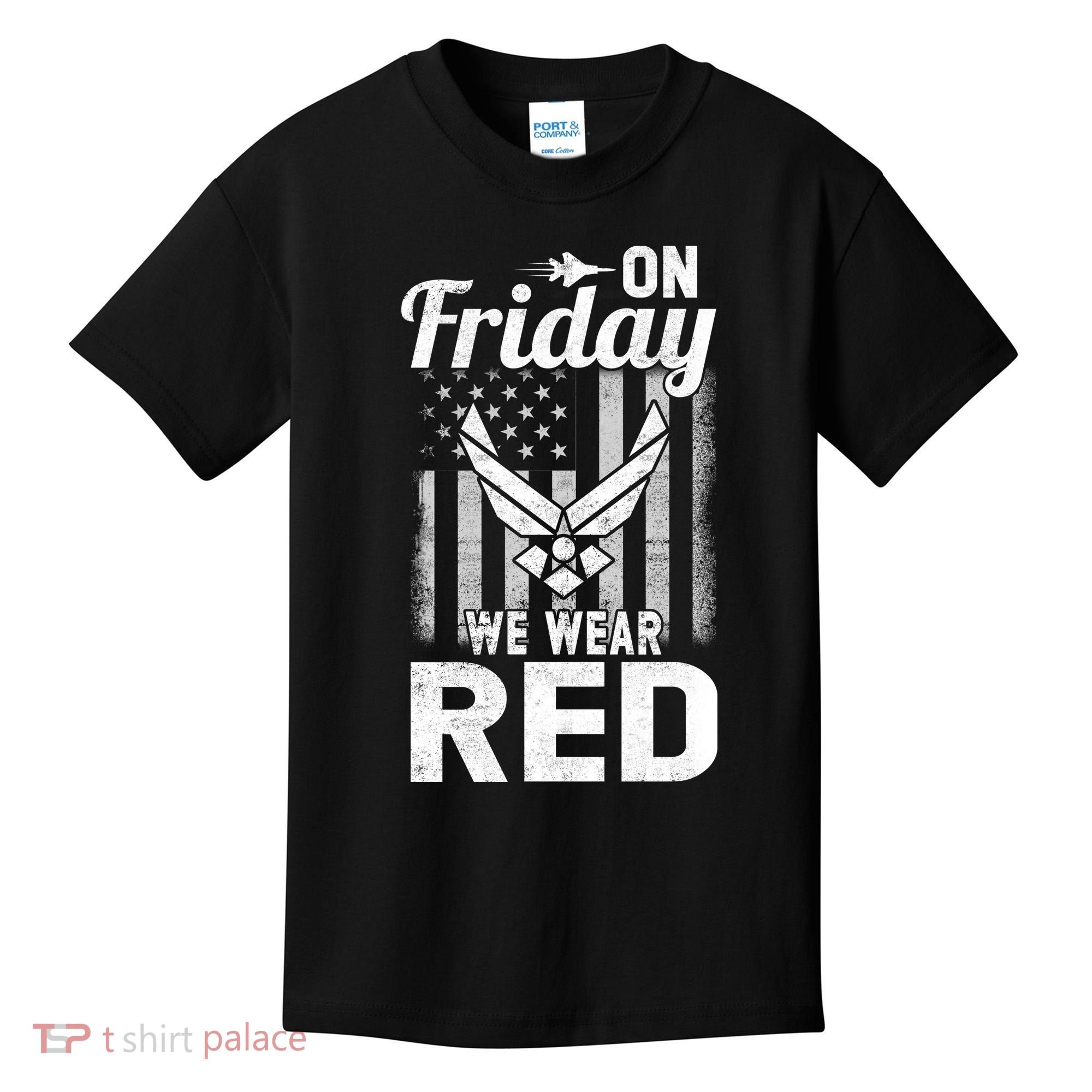 ON FRIDAY WE WEAR RED AIR FORCE AMERICAN FLAG Kids T-Shirt