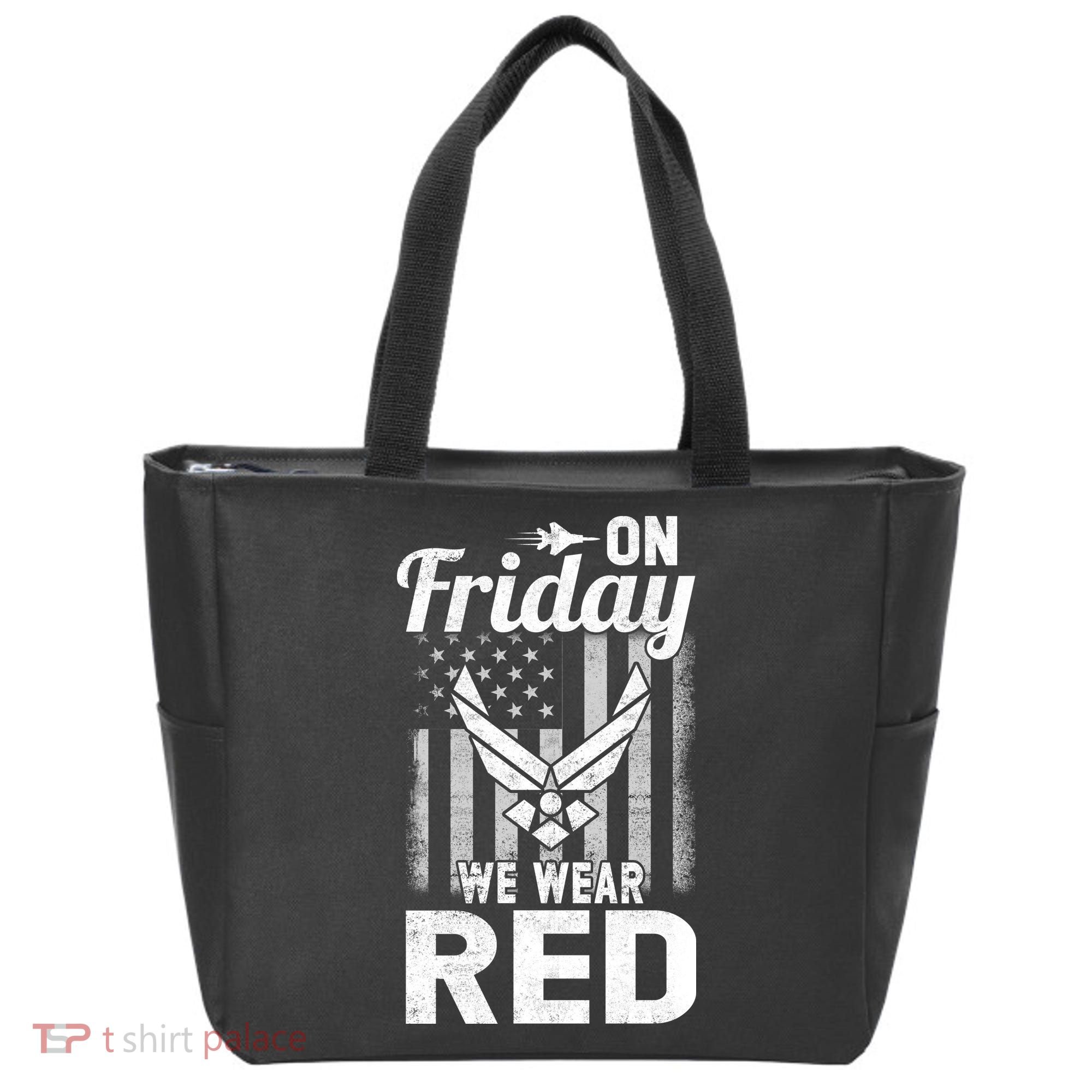 ON FRIDAY WE WEAR RED AIR FORCE AMERICAN FLAG Tote Bag