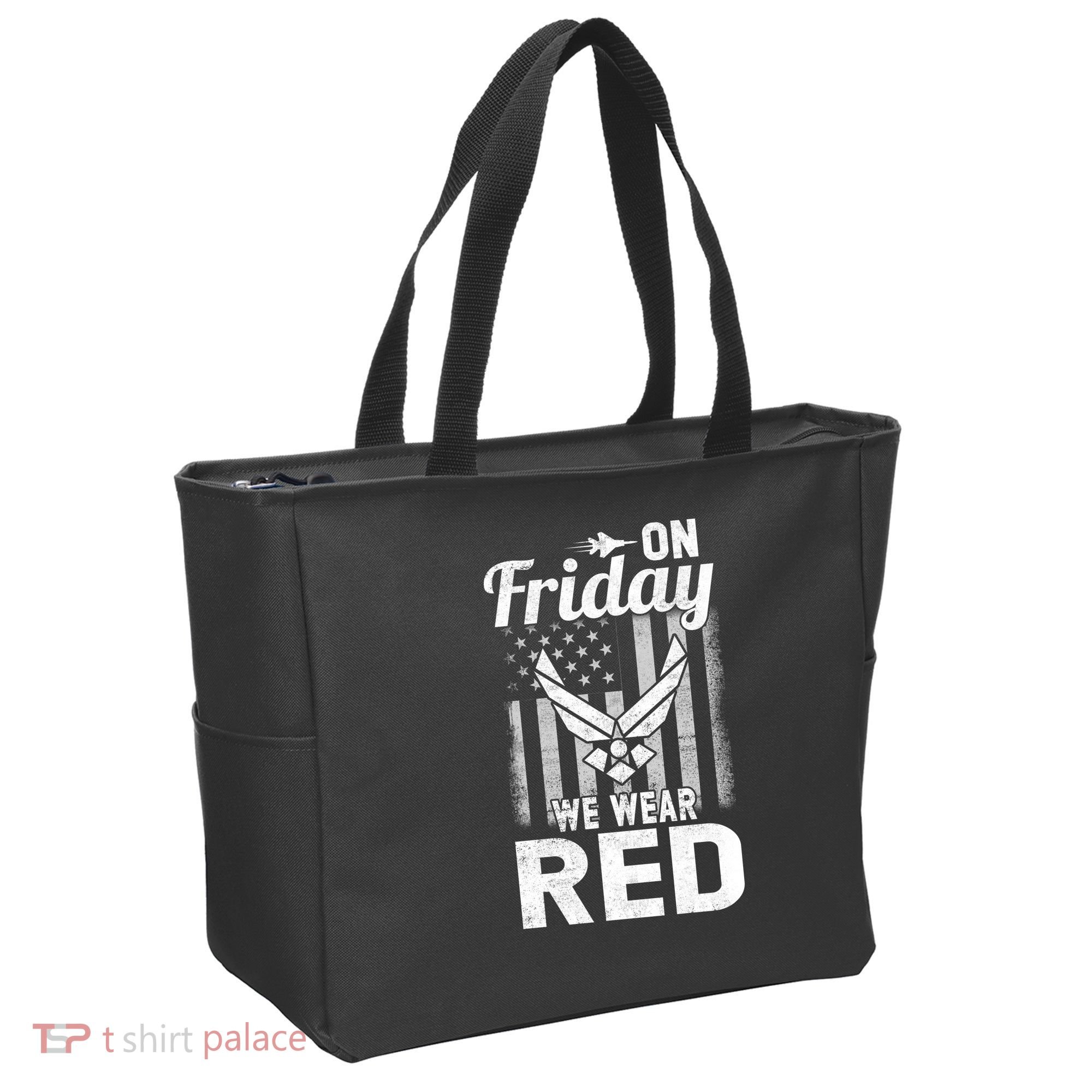 ON FRIDAY WE WEAR RED AIR FORCE AMERICAN FLAG Tote Bag