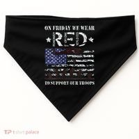 On Fridays We Wear Red Red Friday USA-Made Doggie Bandana thumb 0