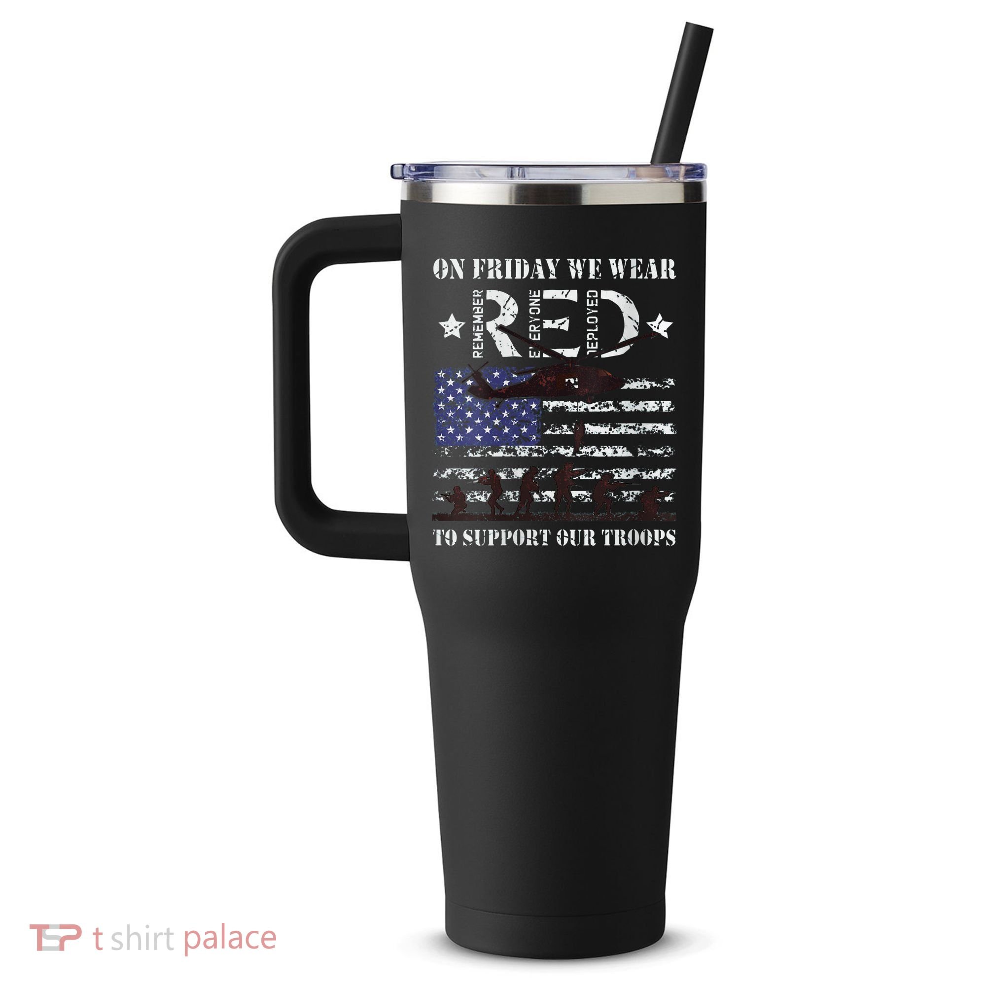 On Fridays We Wear Red Red Friday 40oz Vacuum Insulated Stainless Steel Travel Tumbler