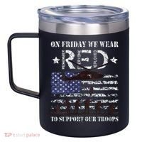 On Fridays We Wear Red Red Friday 12oz Stainless Steel Coffee Mug thumb 2