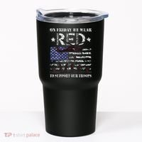 On Fridays We Wear Red Red Friday Tumbler thumb 0