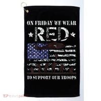 On Fridays We Wear Red Red Friday Golf Towel thumb 0