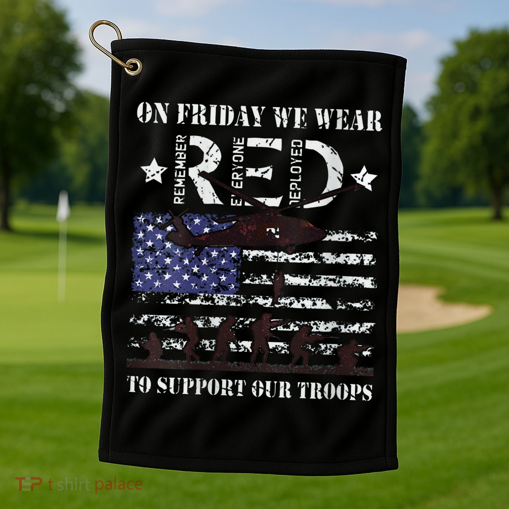 On Fridays We Wear Red Red Friday Golf Towel