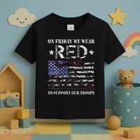 On Fridays We Wear Red Red Friday Toddler T-Shirt thumb 3