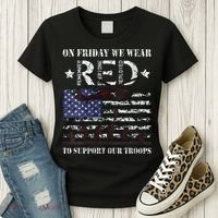 On Fridays We Wear Red Red Friday Women's T-Shirt thumb 3