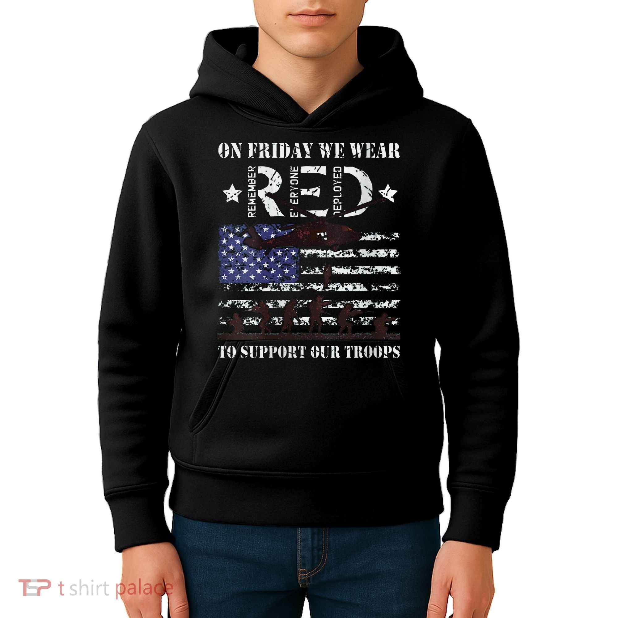 On Fridays We Wear Red Red Friday Kids Hoodie