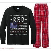 On Fridays We Wear Red Red Friday Kids Long Sleeve Plaid Pajama Set thumb 0