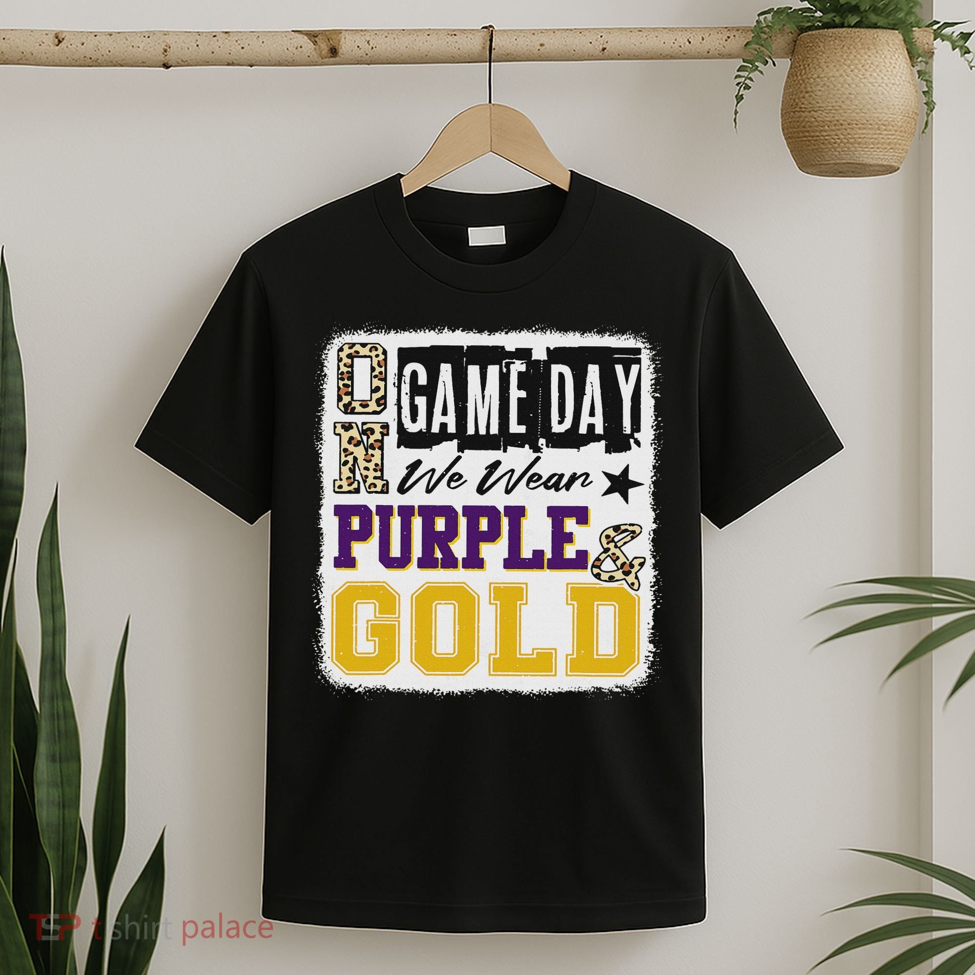 On Football We Wear Purple And Gold School Spirit T-Shirt