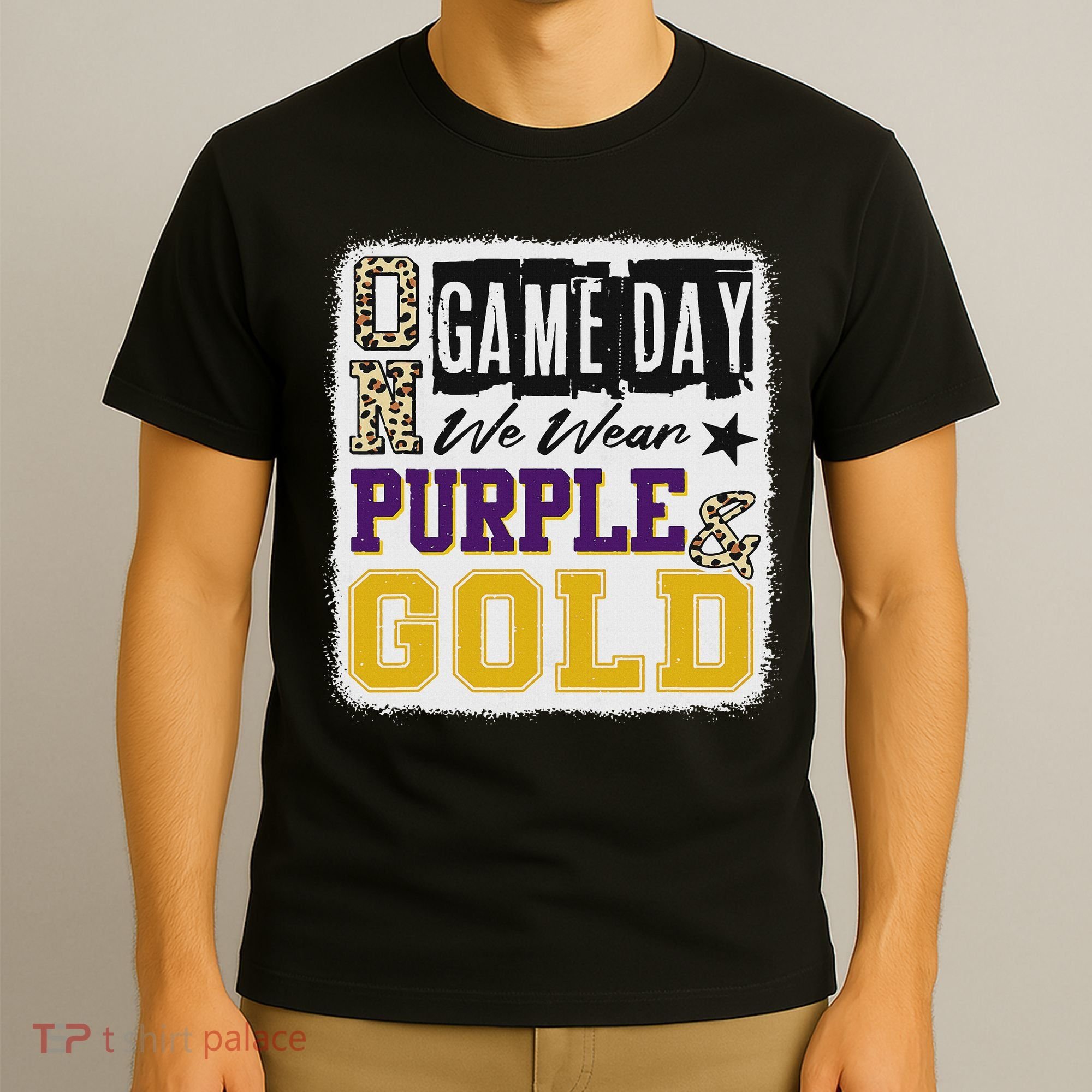 On Football We Wear Purple And Gold School Spirit T-Shirt
