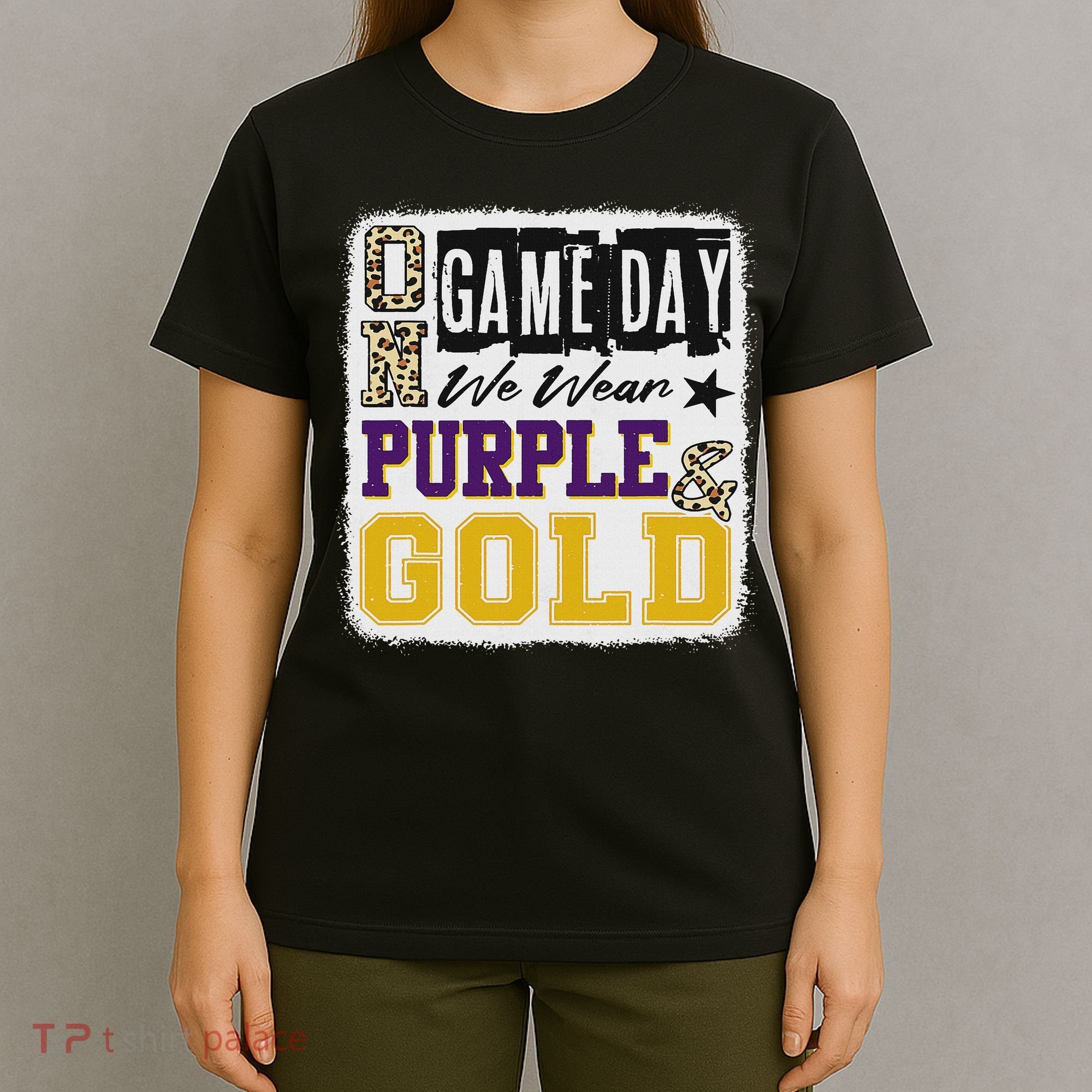 On Football We Wear Purple And Gold School Spirit T-Shirt