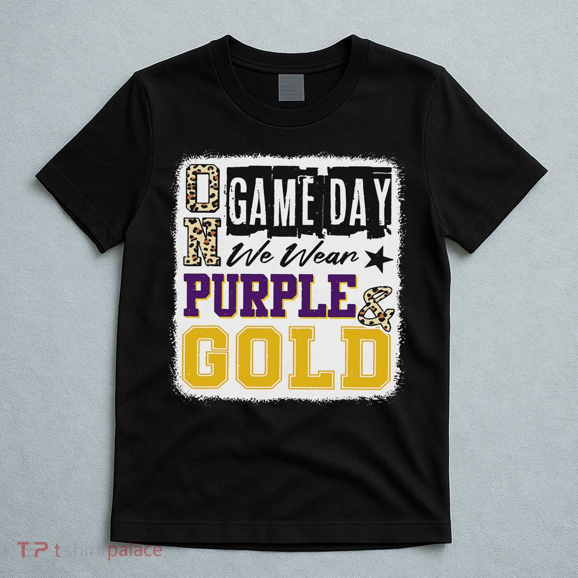 On Football We Wear Purple And Gold School Spirit T-Shirt