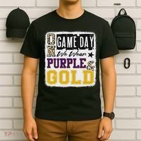 On Football We Wear Purple And Gold School Spirit T-Shirt thumb 6