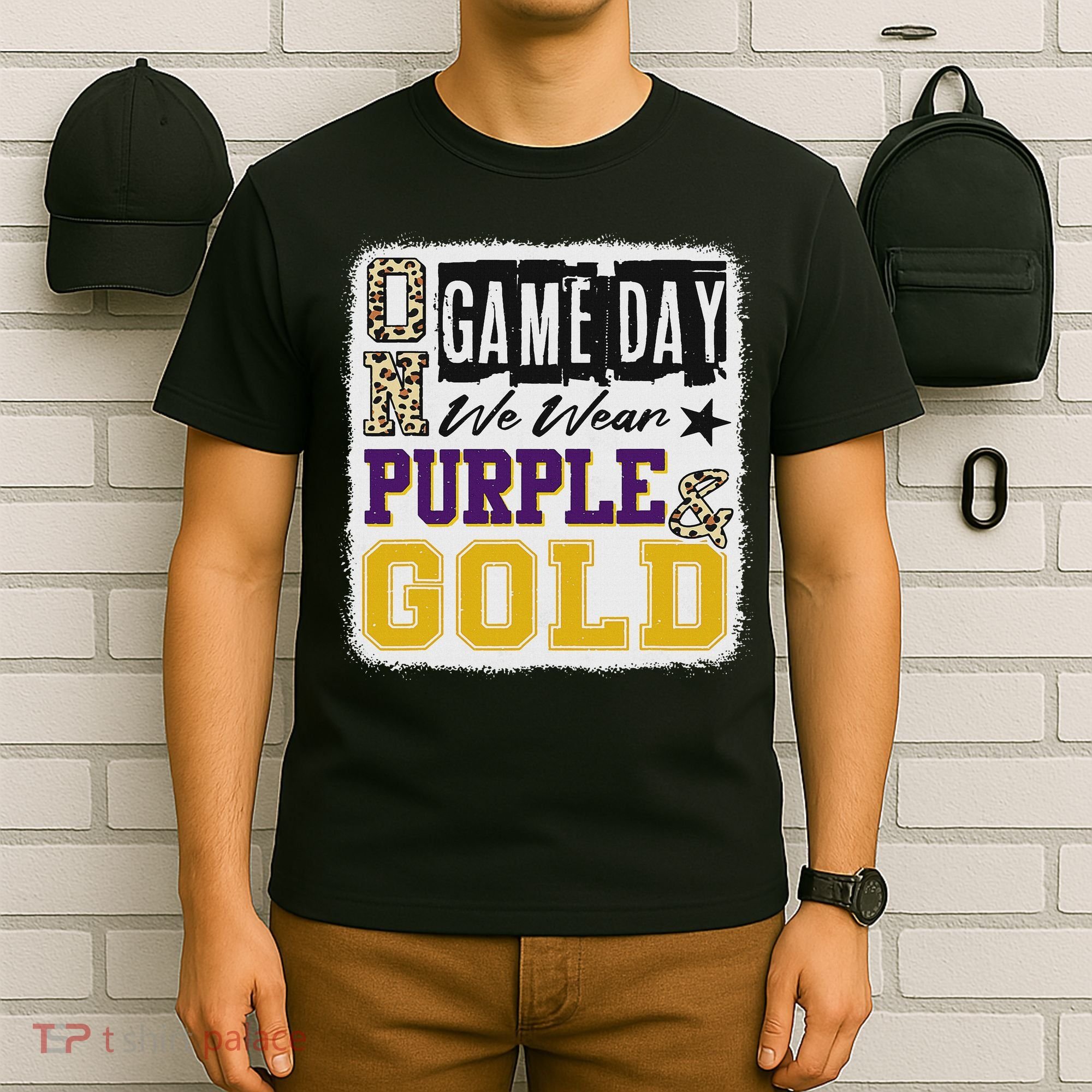 On Football We Wear Purple And Gold School Spirit T-Shirt