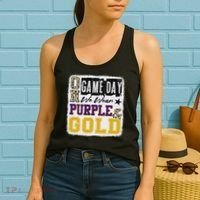 On Football We Wear Purple And Gold School Spirit Women's Tank Top thumb 2