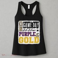 On Football We Wear Purple And Gold School Spirit Women's Tank Top thumb 3