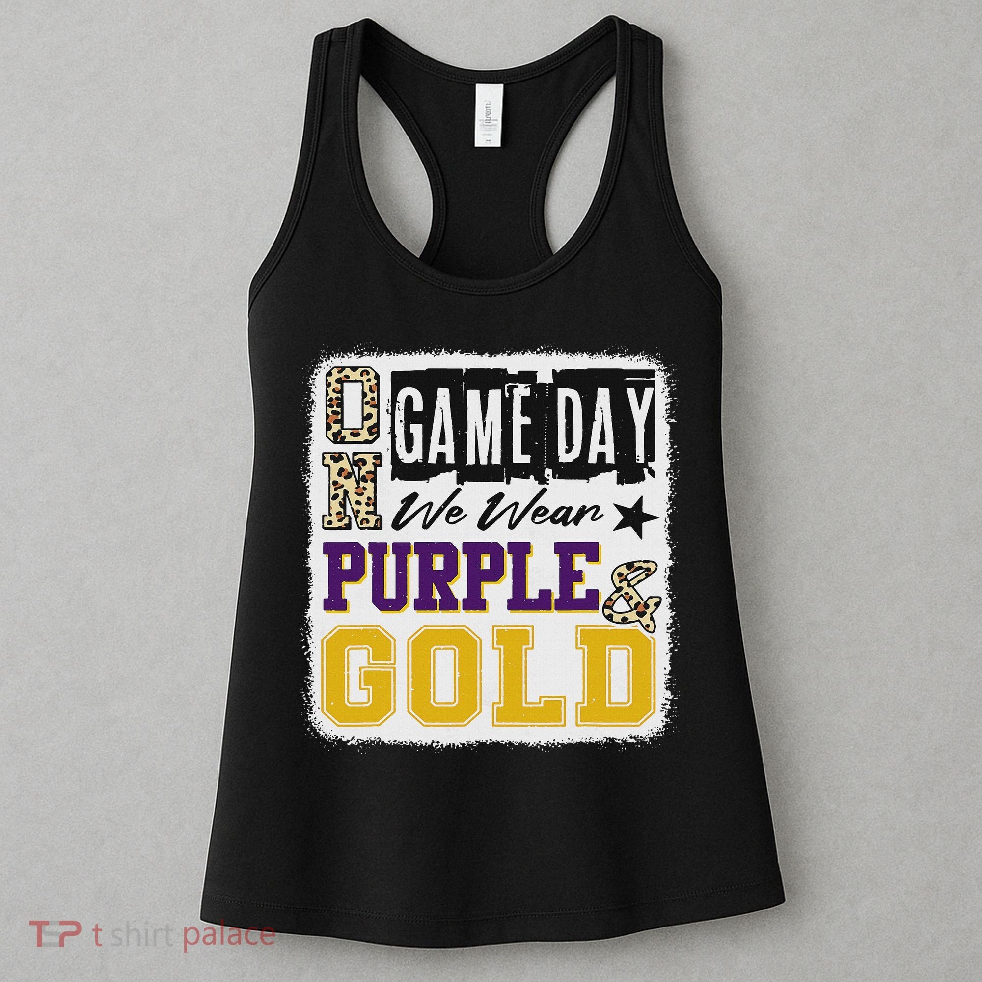 On Football We Wear Purple And Gold School Spirit Women's Tank Top