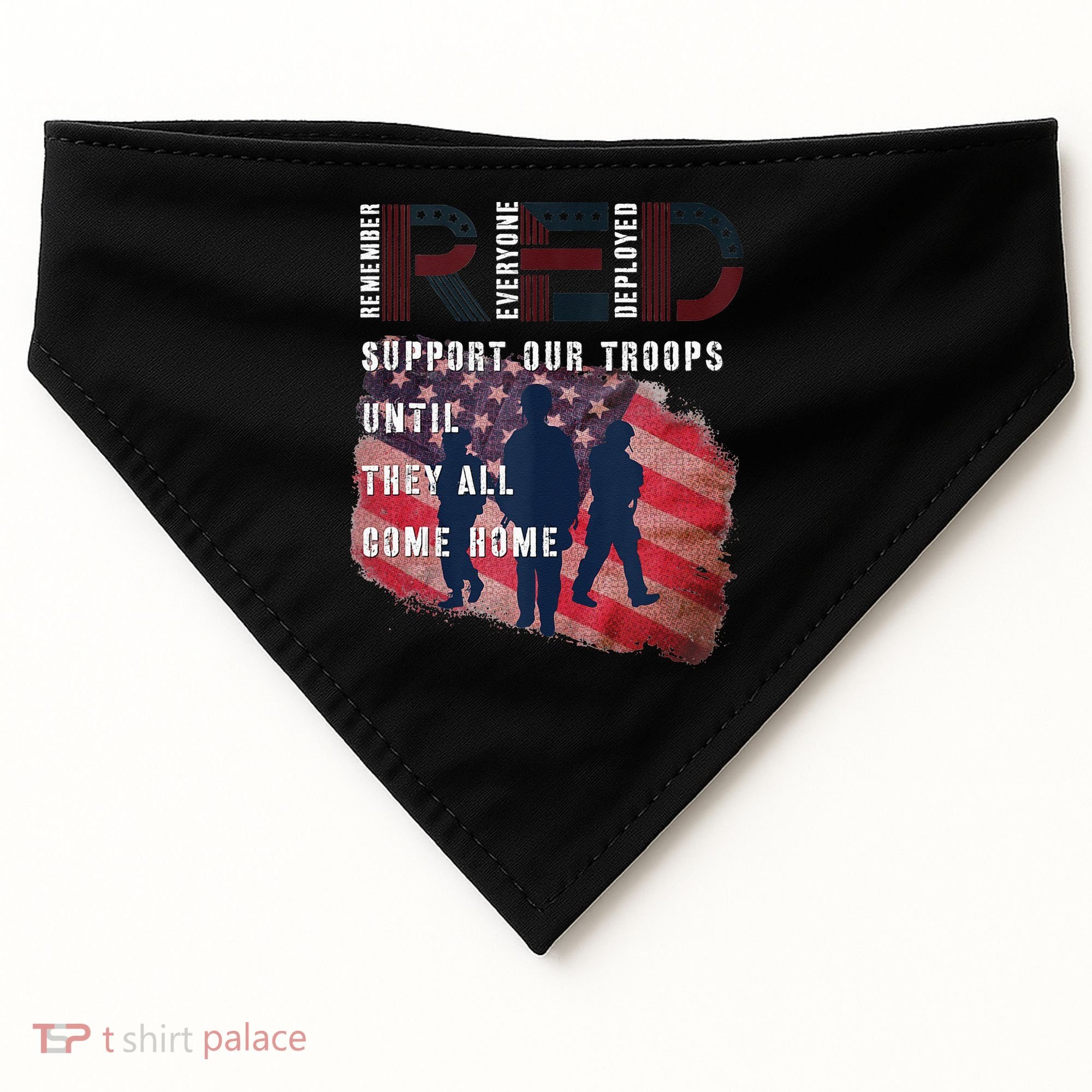 On Friday We Wear Red Friday Military Support Troops US Flag USA-Made Doggie Bandana