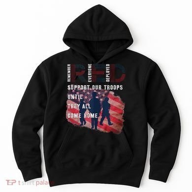 On Friday We Wear Red Friday Military Support Troops US Flag Hoodie