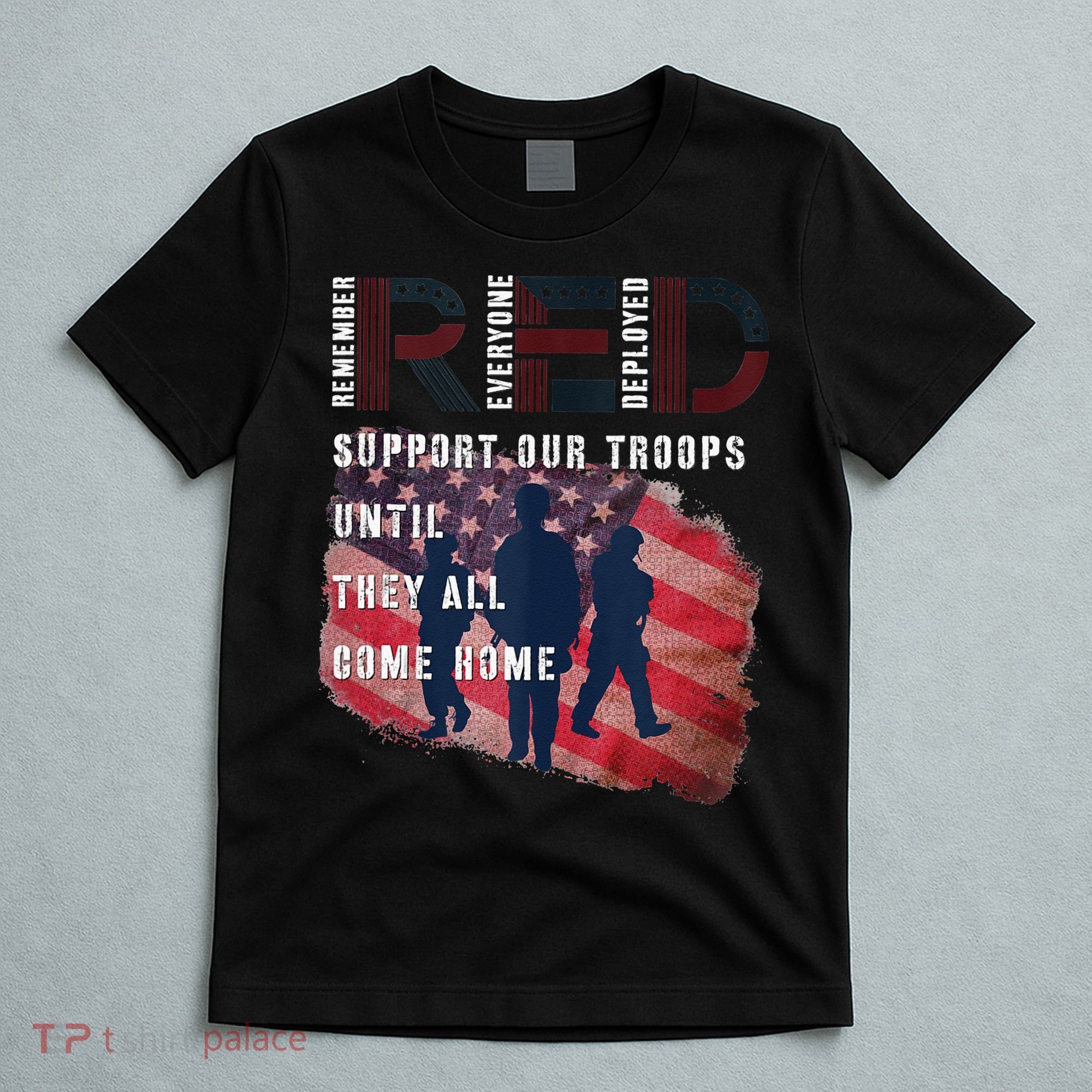 On Friday We Wear Red Friday Military Support Troops US Flag T-Shirt
