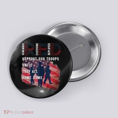 On Friday We Wear Red Friday Military Support Troops US Flag Button