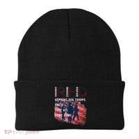 On Friday We Wear Red Friday Military Support Troops US Flag Beanie thumb 0