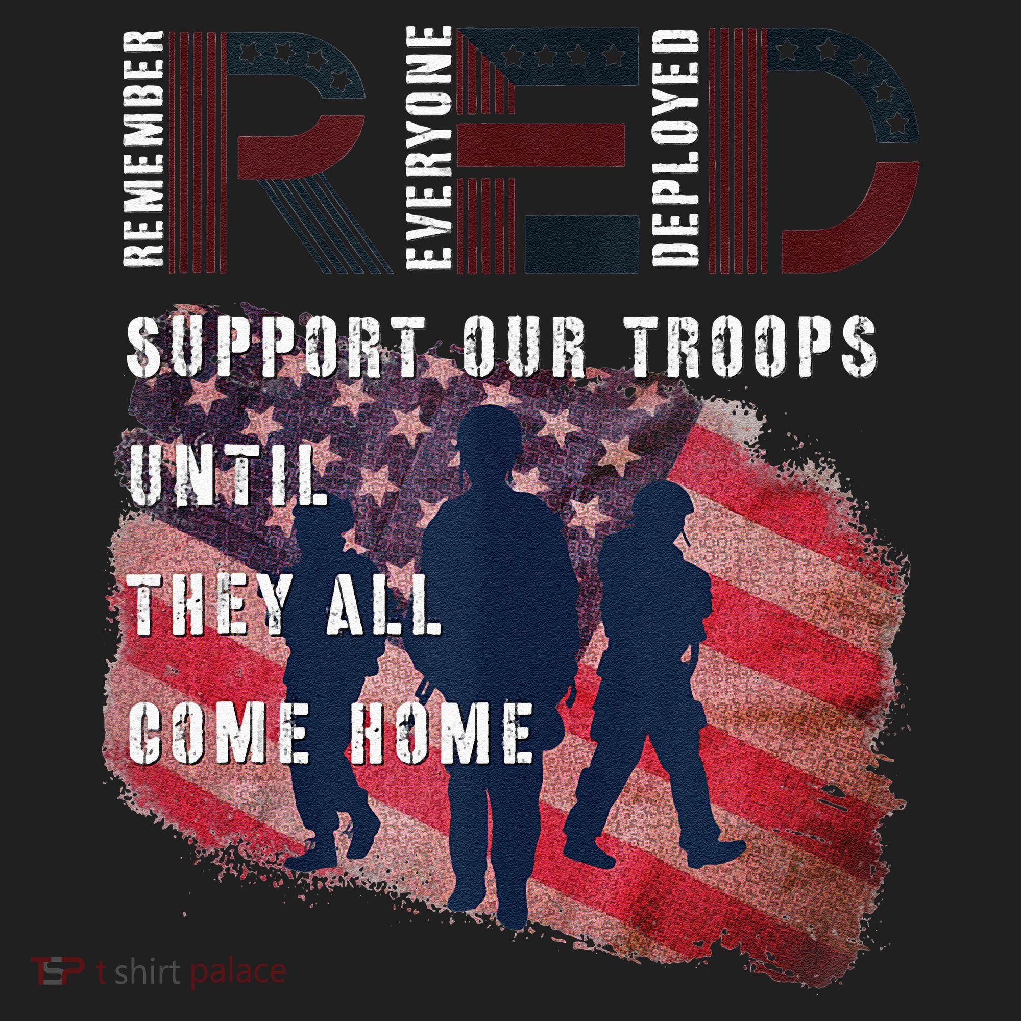 On Friday We Wear Red Friday Military Support Troops US Flag Beanie