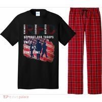 On Friday We Wear Red Friday Military Support Troops US Flag Pajama Set thumb 0