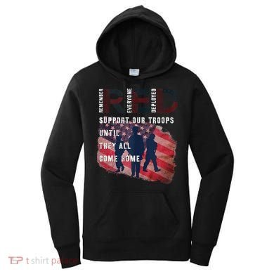 On Friday We Wear Red Friday Military Support Troops US Flag Women's Hoodie