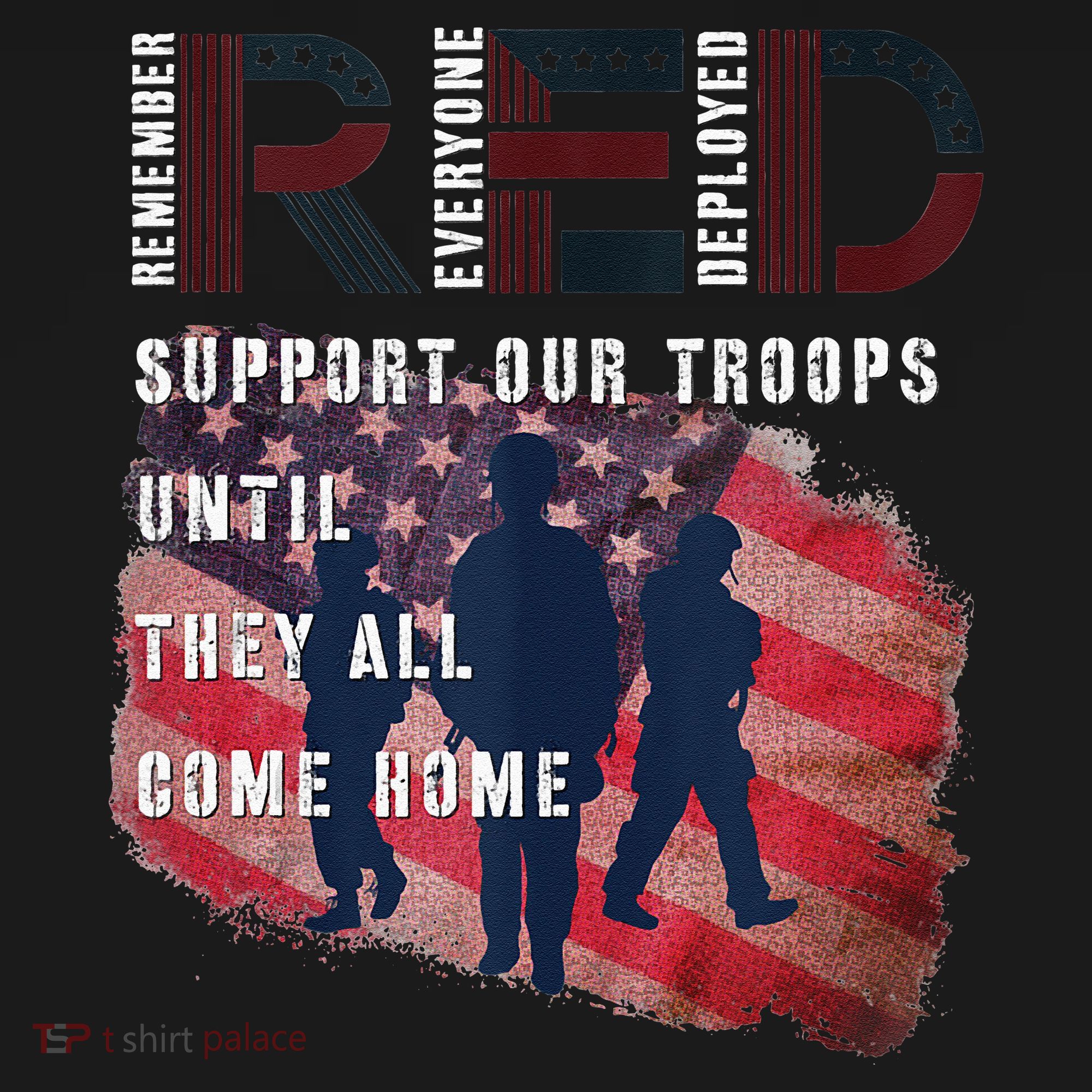 On Friday We Wear Red Friday Military Support Troops US Flag Women's Tank Top