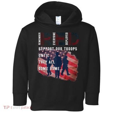 On Friday We Wear Red Friday Military Support Troops US Flag Toddler Hoodie