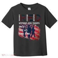 On Friday We Wear Red Friday Military Support Troops US Flag Toddler T-Shirt thumb 0
