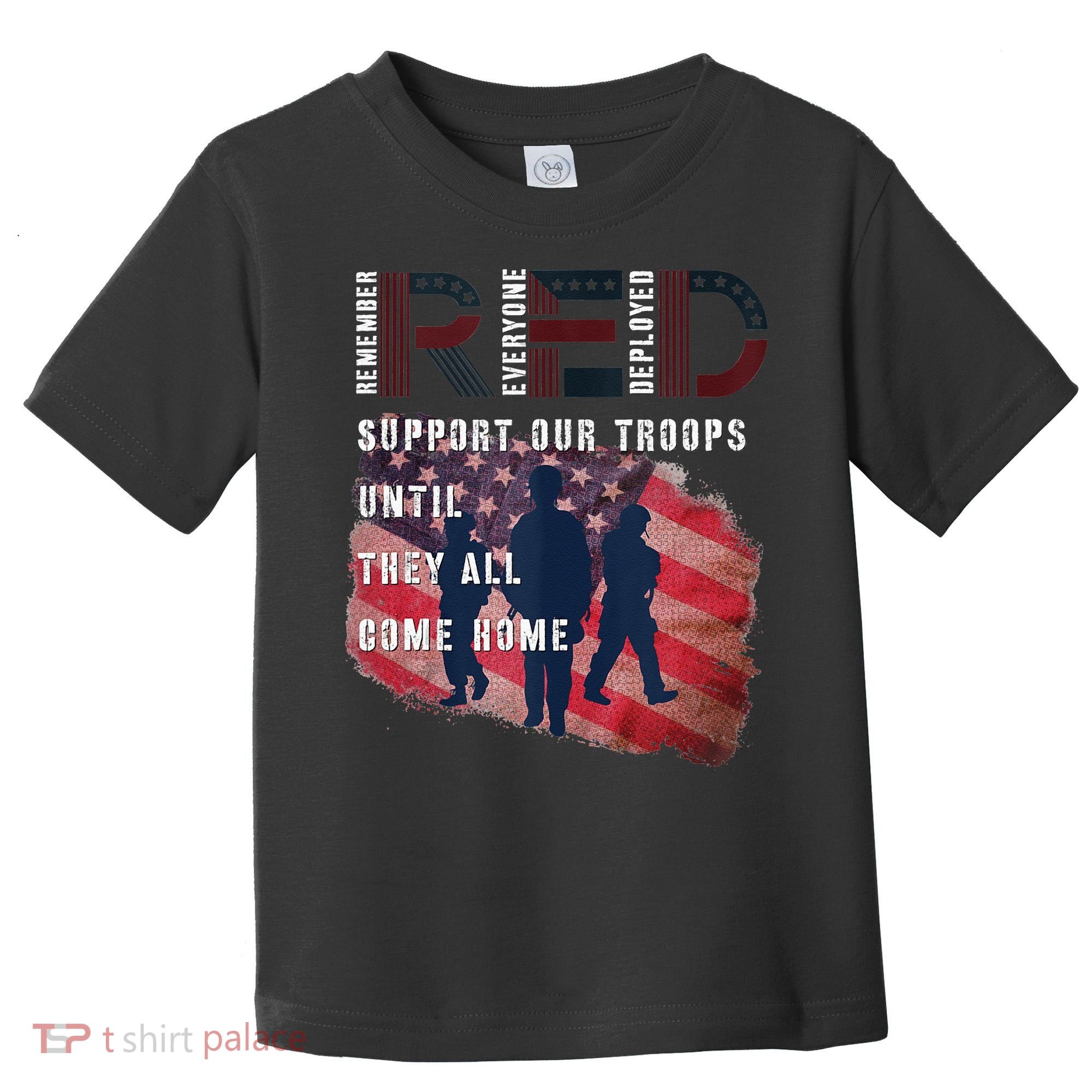 On Friday We Wear Red Friday Military Support Troops US Flag Toddler T-Shirt