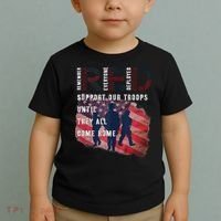 On Friday We Wear Red Friday Military Support Troops US Flag Toddler T-Shirt thumb 2