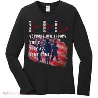 On Friday We Wear Red Friday Military Support Troops US Flag Women's Long Sleeve Shirt thumb 0