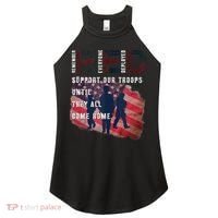 On Friday We Wear Red Friday Military Support Troops US Flag Women's Perfect Tri Rocker Tank thumb 0