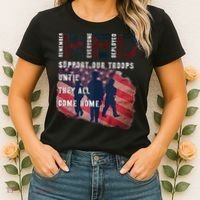 On Friday We Wear Red Friday Military Support Troops US Flag Women's T-Shirt thumb 2