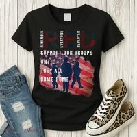 On Friday We Wear Red Friday Military Support Troops US Flag Women's T-Shirt thumb 3
