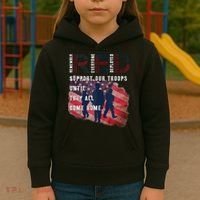 On Friday We Wear Red Friday Military Support Troops US Flag Kids Hoodie thumb 3