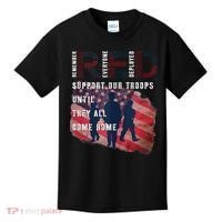 On Friday We Wear Red Friday Military Support Troops US Flag Kids T-Shirt thumb 0