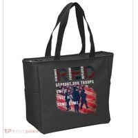 On Friday We Wear Red Friday Military Support Troops US Flag Tote Bag thumb 2