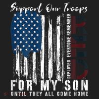 On Friday We Wear Red For My Son Military Support Us Flag Women's Sweatshirt thumb 2
