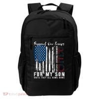 On Friday We Wear Red For My Son Military Support Us Flag Backpack thumb 0