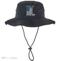 On Friday We Wear Red For My Son Military Support Us Flag Bucket Hat thumb 0