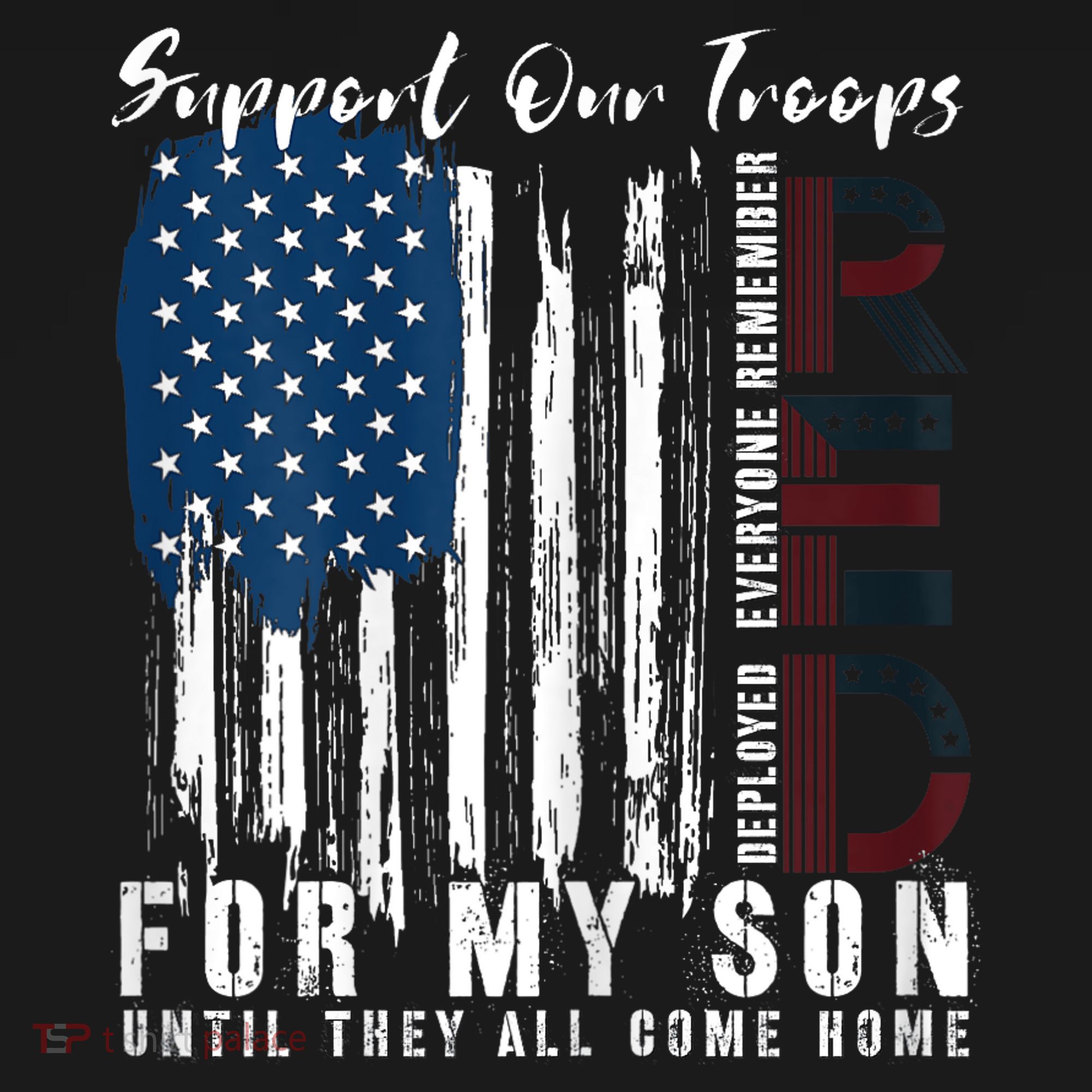 On Friday We Wear Red For My Son Military Support Us Flag Women's Hoodie