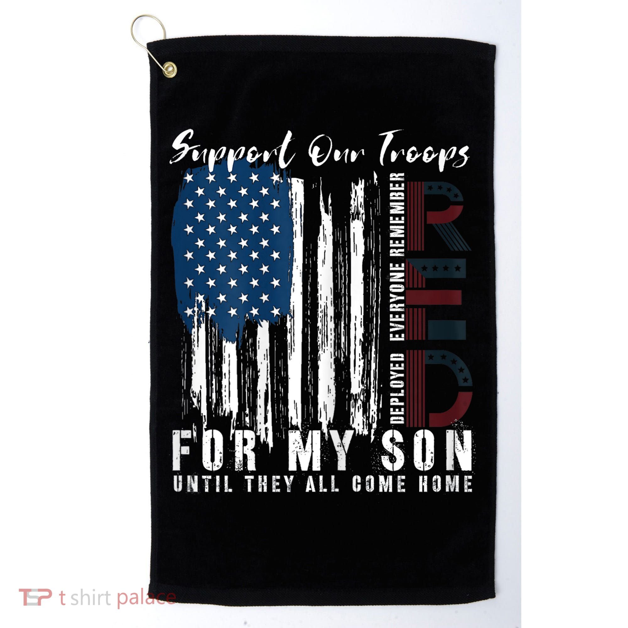On Friday We Wear Red For My Son Military Support Us Flag Golf Towel