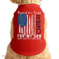 On Friday We Wear Red For My Son Military Support Us Flag Doggie Tank thumb 0