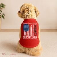 On Friday We Wear Red For My Son Military Support Us Flag Doggie Tank thumb 2